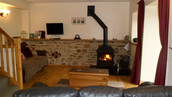 wood burner in lounge